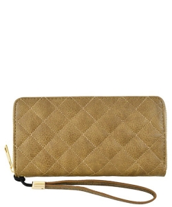 Zip Around Quilted Wallet AD020Q TAUPE
